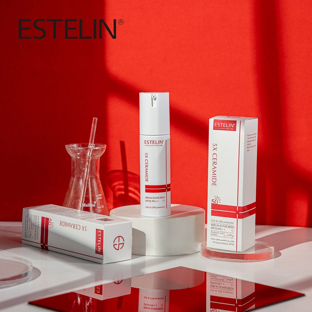 ضدآفتاب سرمی استلین با ۵ نوع سرامید SPF50 PA++